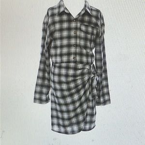 NWT Copper Key cute plaid faux wrap dress  XL Jr.